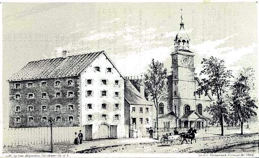 nyc Old_Sugar_House_&_Middle_Dutch_Church,_Liberty_St._N.Y._in_1830_by_George_Hayward_in_1858..jpg