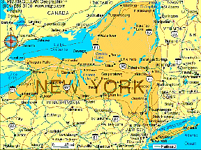 Contemporary road map of New York State