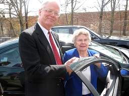 Ben Carriel greets Mary Booker Pannill